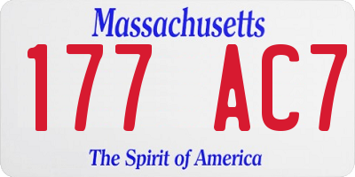 MA license plate 177AC7
