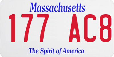 MA license plate 177AC8