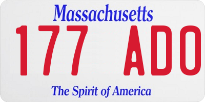MA license plate 177AD0