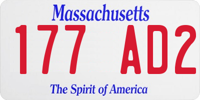 MA license plate 177AD2