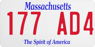 MA license plate 177AD4