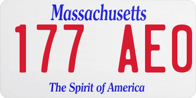 MA license plate 177AE0