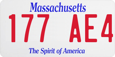 MA license plate 177AE4