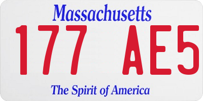 MA license plate 177AE5