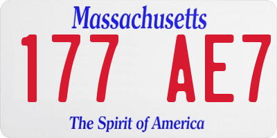 MA license plate 177AE7