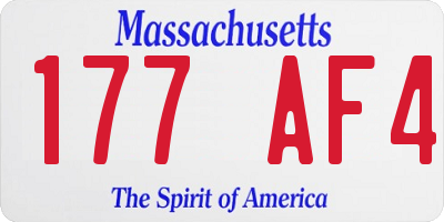 MA license plate 177AF4