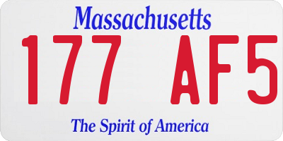 MA license plate 177AF5