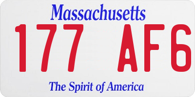 MA license plate 177AF6