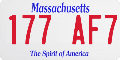 MA license plate 177AF7