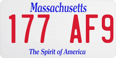 MA license plate 177AF9