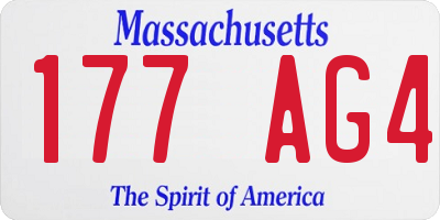 MA license plate 177AG4