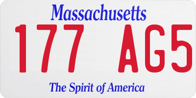 MA license plate 177AG5