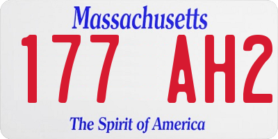 MA license plate 177AH2