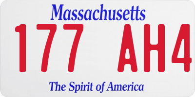MA license plate 177AH4