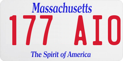 MA license plate 177AI0