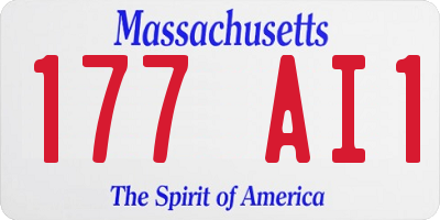 MA license plate 177AI1