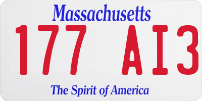 MA license plate 177AI3