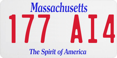 MA license plate 177AI4
