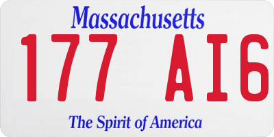 MA license plate 177AI6