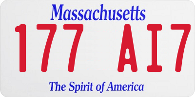 MA license plate 177AI7