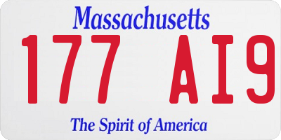 MA license plate 177AI9