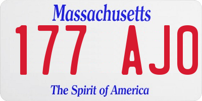 MA license plate 177AJ0