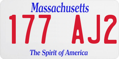 MA license plate 177AJ2