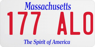 MA license plate 177AL0