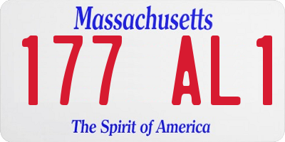 MA license plate 177AL1