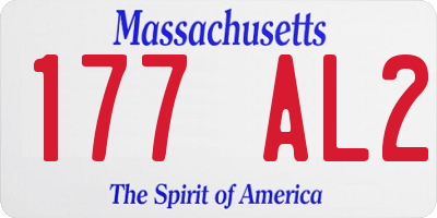 MA license plate 177AL2