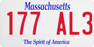 MA license plate 177AL3
