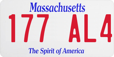 MA license plate 177AL4