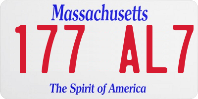MA license plate 177AL7
