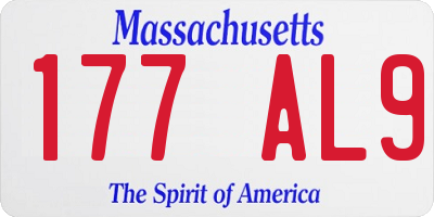 MA license plate 177AL9