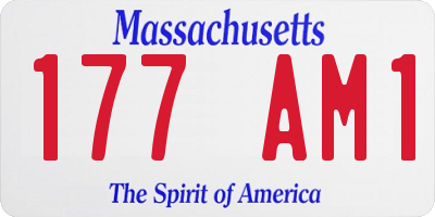 MA license plate 177AM1