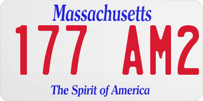 MA license plate 177AM2
