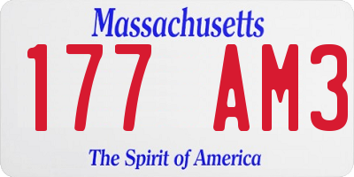 MA license plate 177AM3