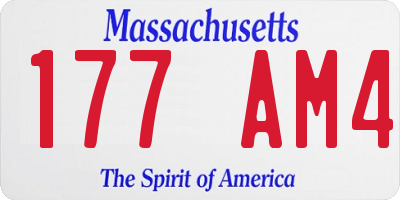 MA license plate 177AM4