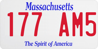 MA license plate 177AM5
