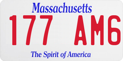 MA license plate 177AM6