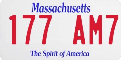 MA license plate 177AM7
