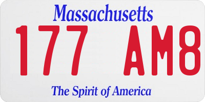 MA license plate 177AM8