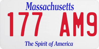 MA license plate 177AM9