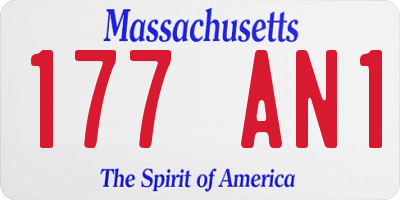 MA license plate 177AN1