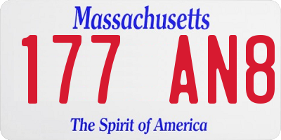 MA license plate 177AN8