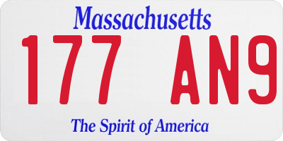 MA license plate 177AN9
