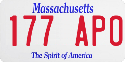 MA license plate 177AP0