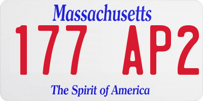 MA license plate 177AP2