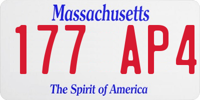 MA license plate 177AP4