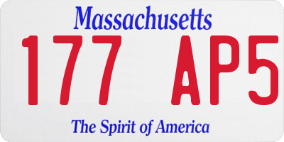 MA license plate 177AP5